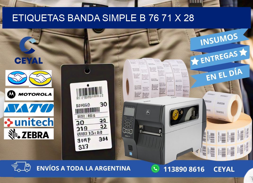 etiquetas banda simple b 76 71 x 28