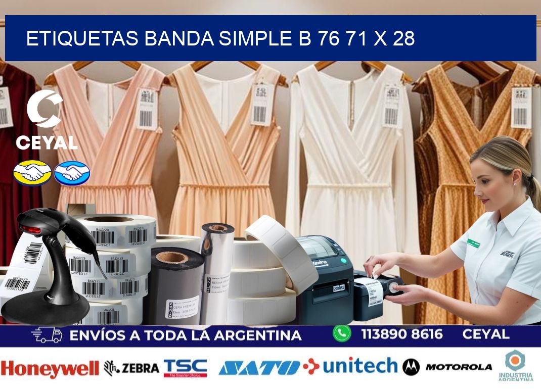 etiquetas banda simple b 76 71 x 28