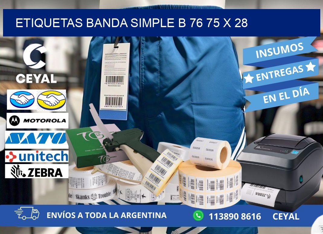 etiquetas banda simple b 76 75 x 28