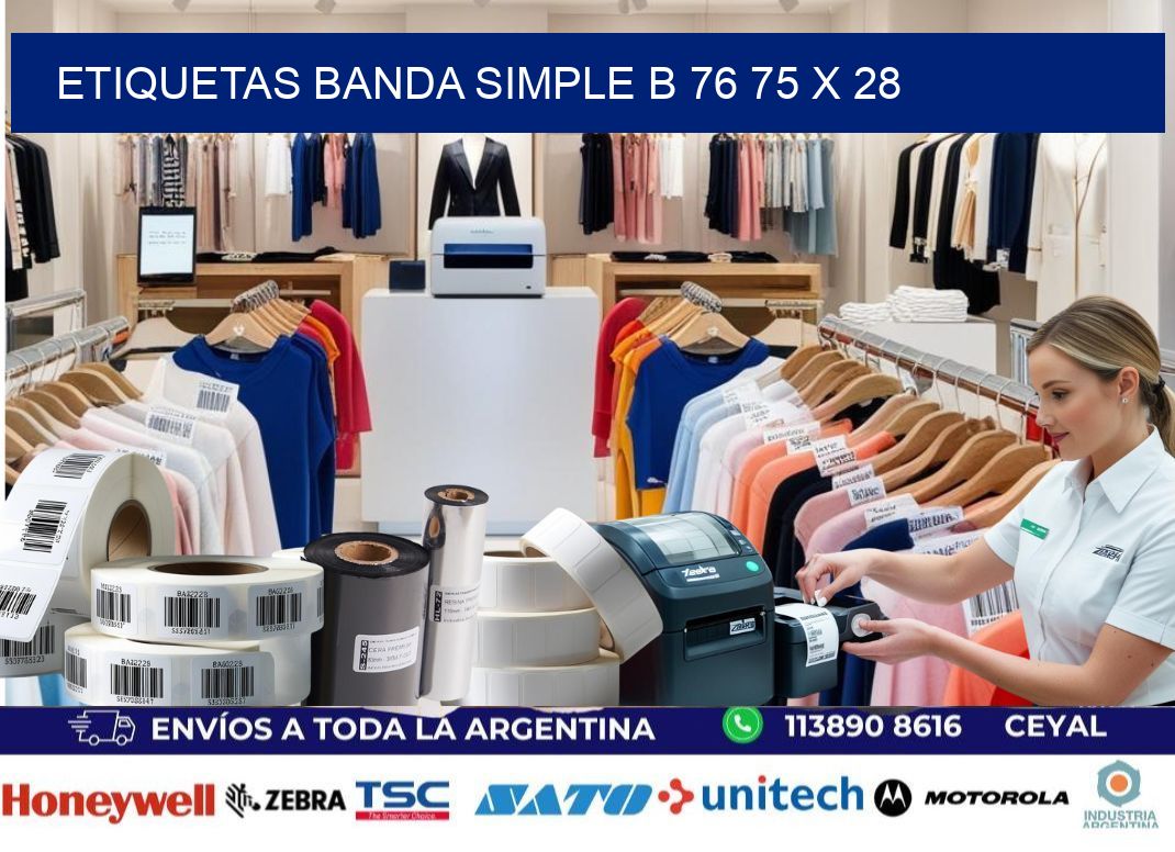 etiquetas banda simple b 76 75 x 28
