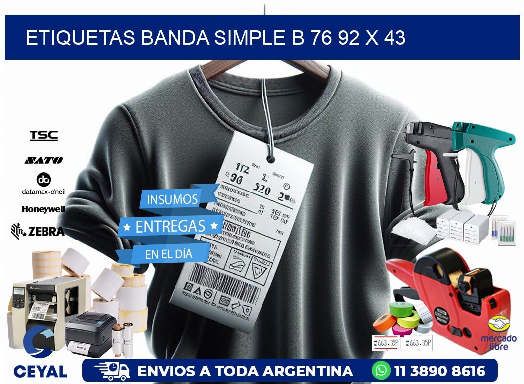 etiquetas banda simple b 76 92 x 43