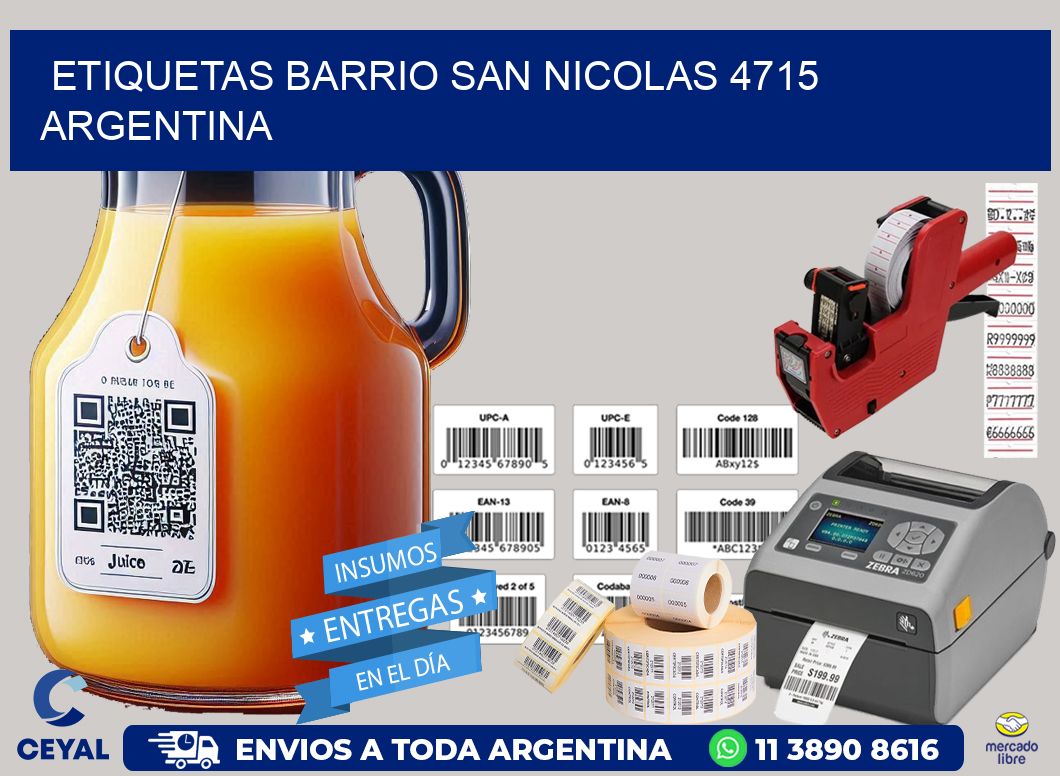etiquetas barrio san nicolas 4715 argentina