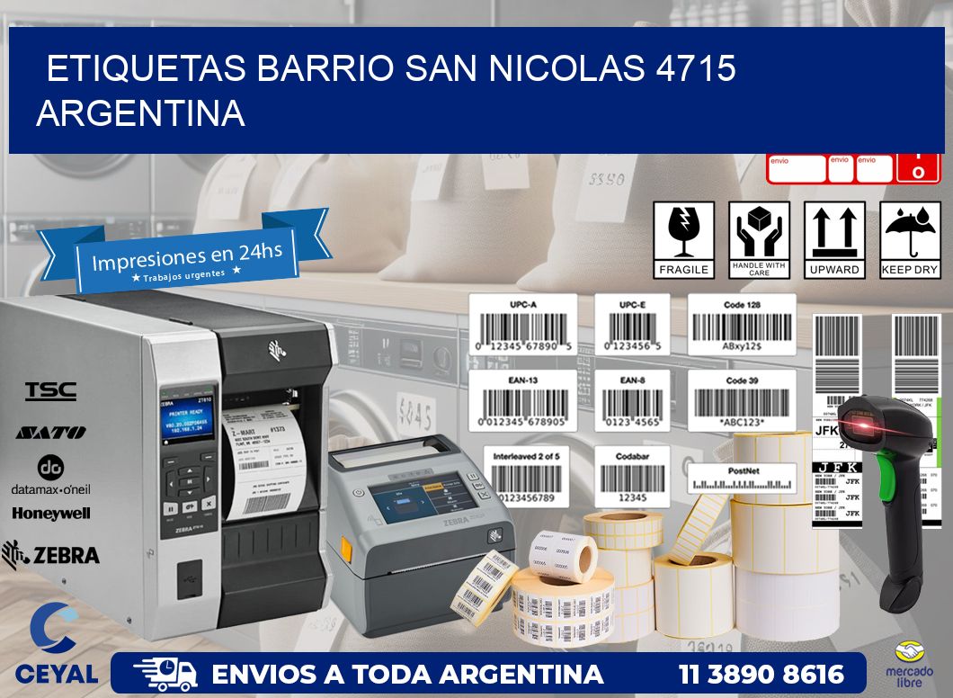etiquetas barrio san nicolas 4715 argentina