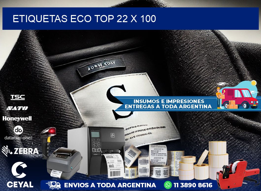 etiquetas eco top 22 x 100