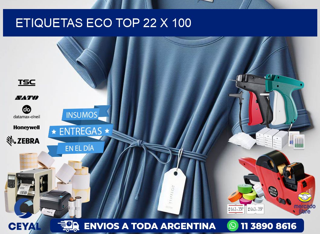 etiquetas eco top 22 x 100