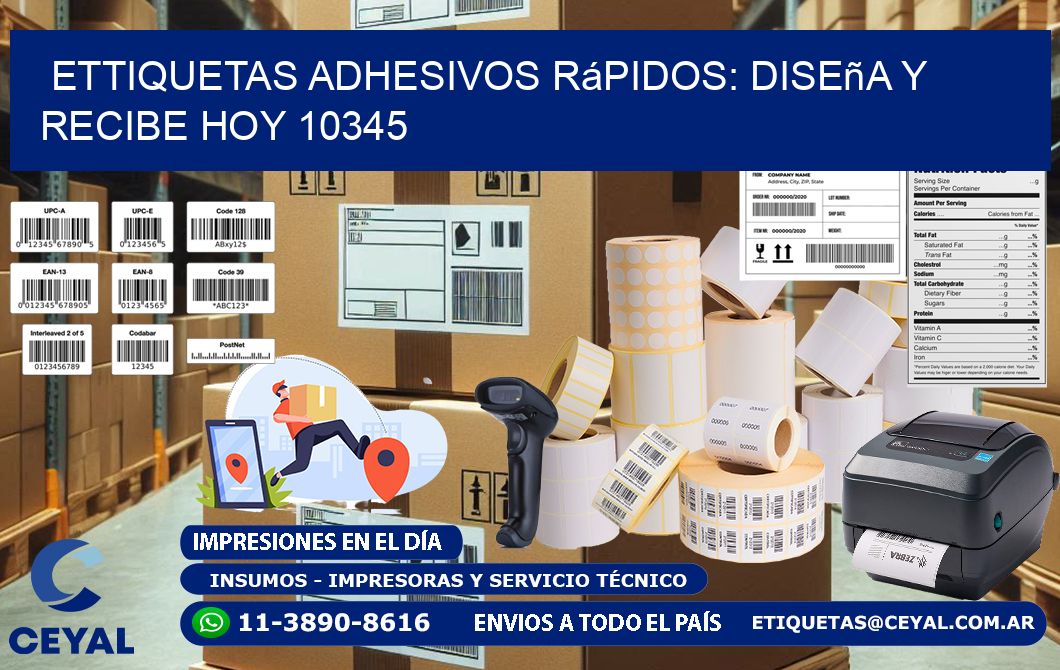 ettiquetas Adhesivos Rápidos: Diseña y Recibe Hoy 10345