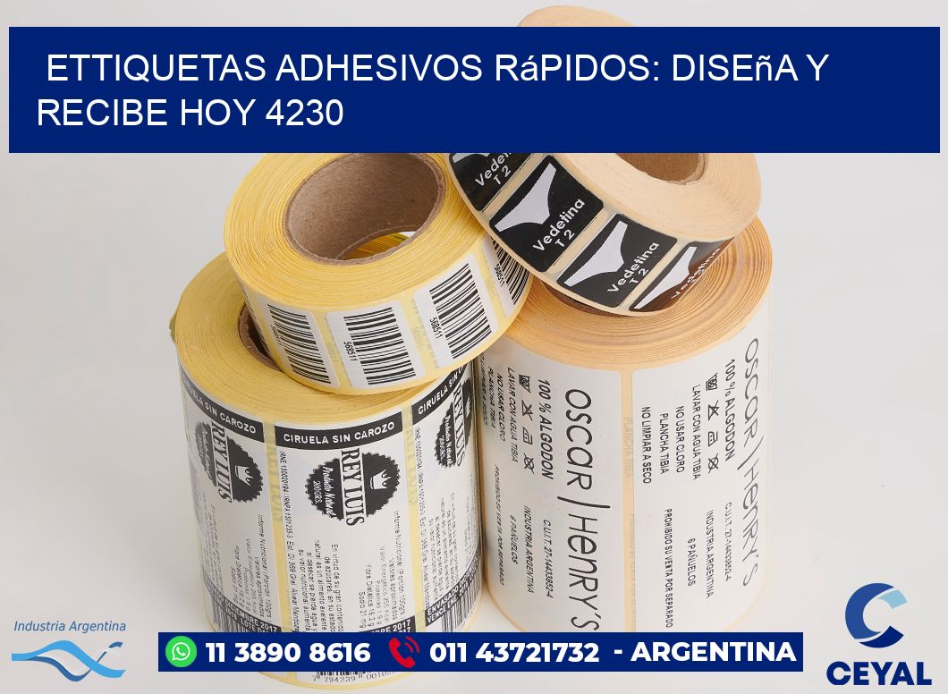 ettiquetas Adhesivos Rápidos: Diseña y Recibe Hoy 4230