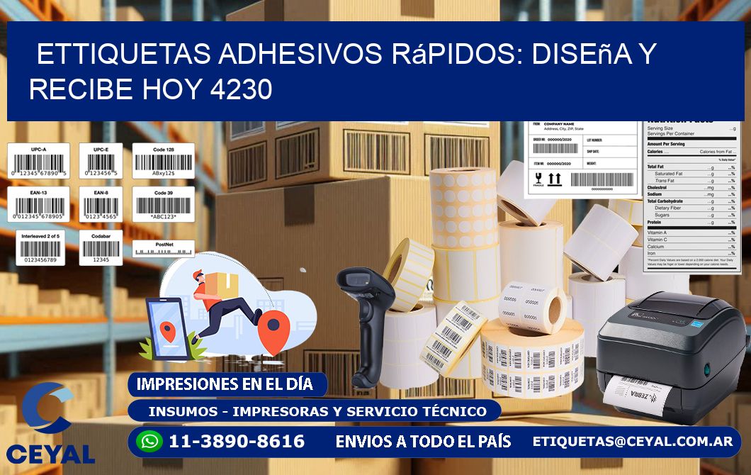 ettiquetas Adhesivos Rápidos: Diseña y Recibe Hoy 4230