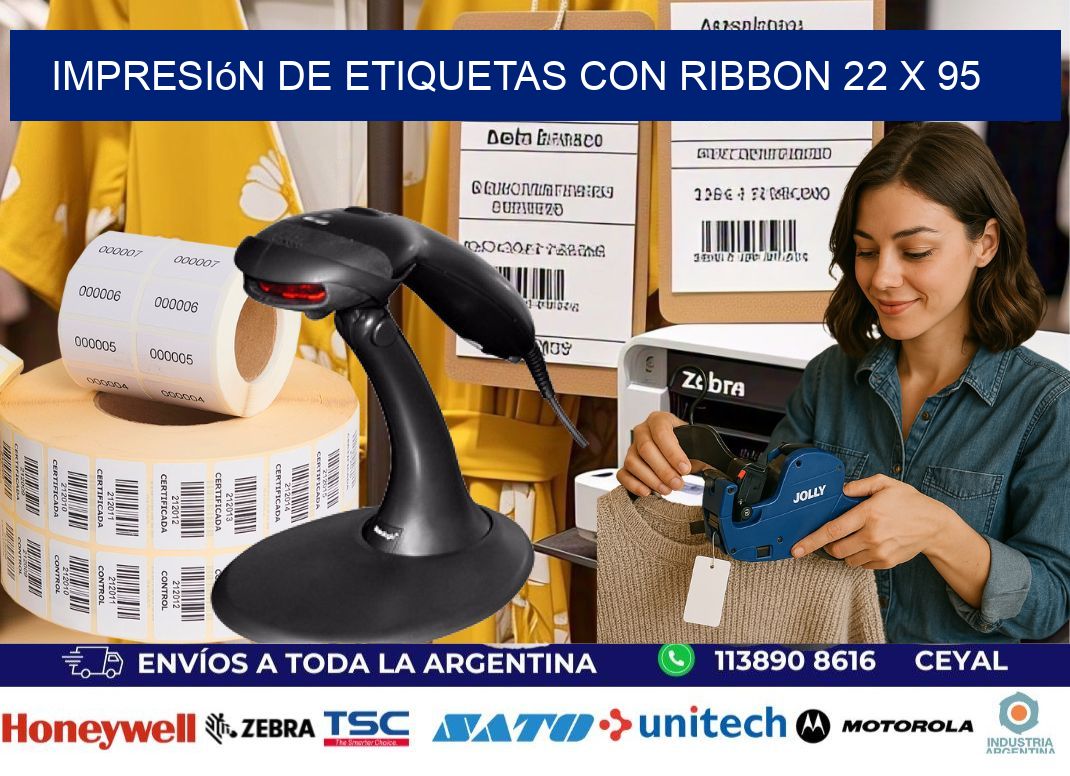 impresión de etiquetas con ribbon 22 x 95