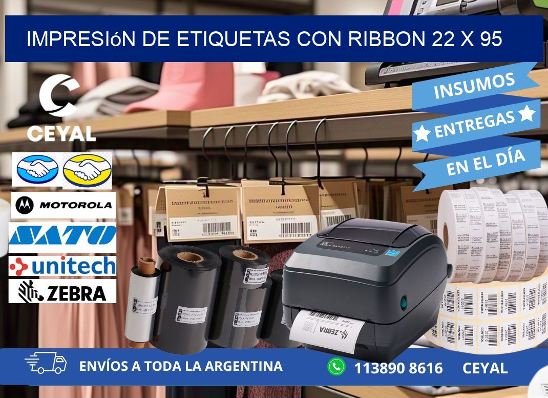 impresión de etiquetas con ribbon 22 x 95