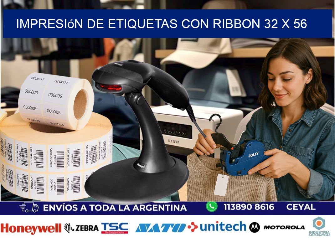 impresión de etiquetas con ribbon 32 x 56