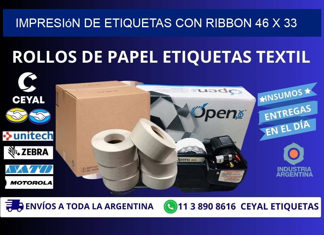 impresión de etiquetas con ribbon 46 x 33
