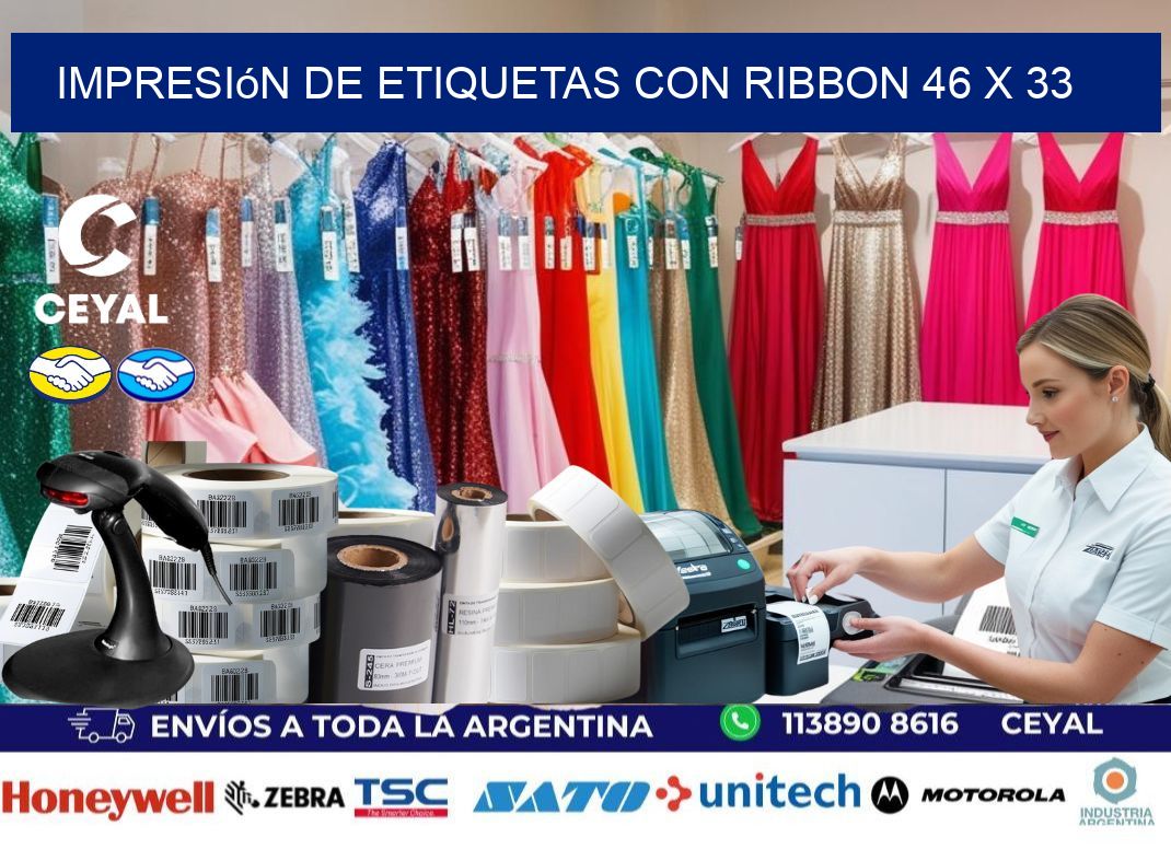 impresión de etiquetas con ribbon 46 x 33