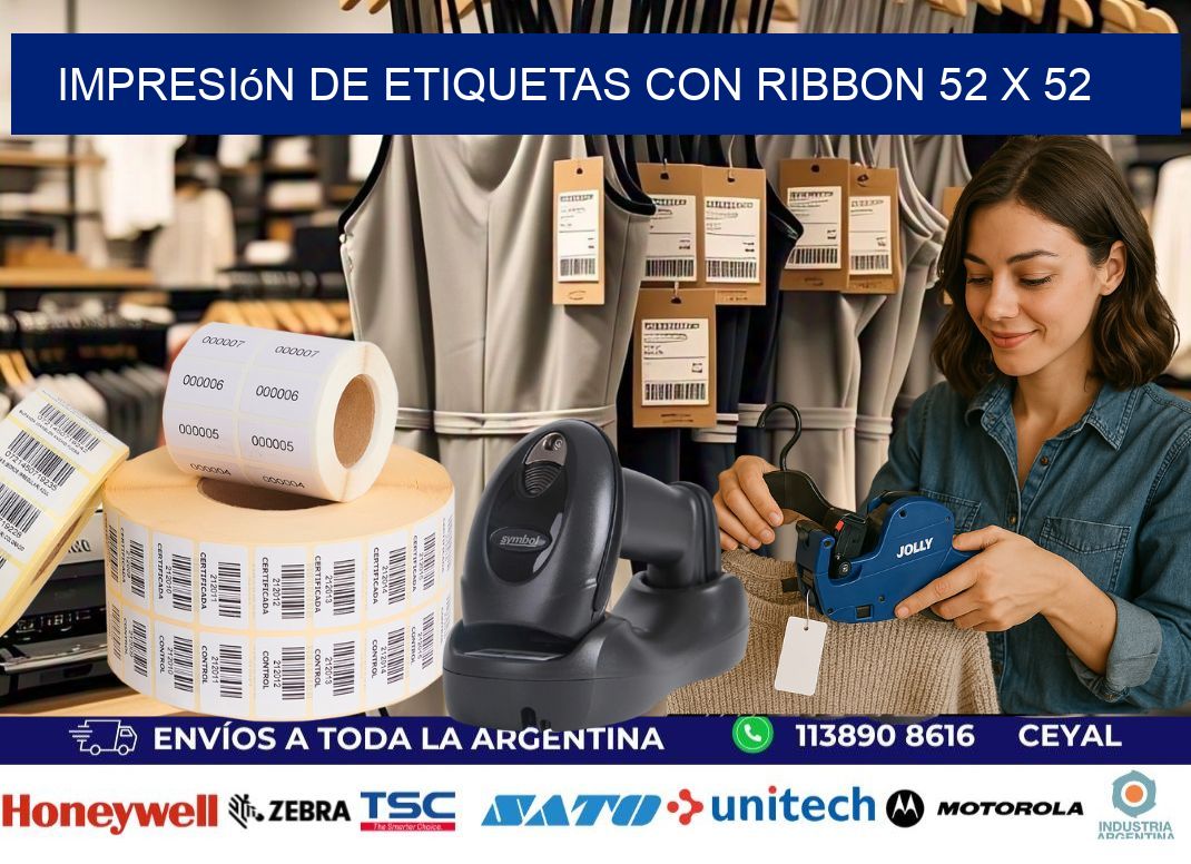 impresión de etiquetas con ribbon 52 x 52