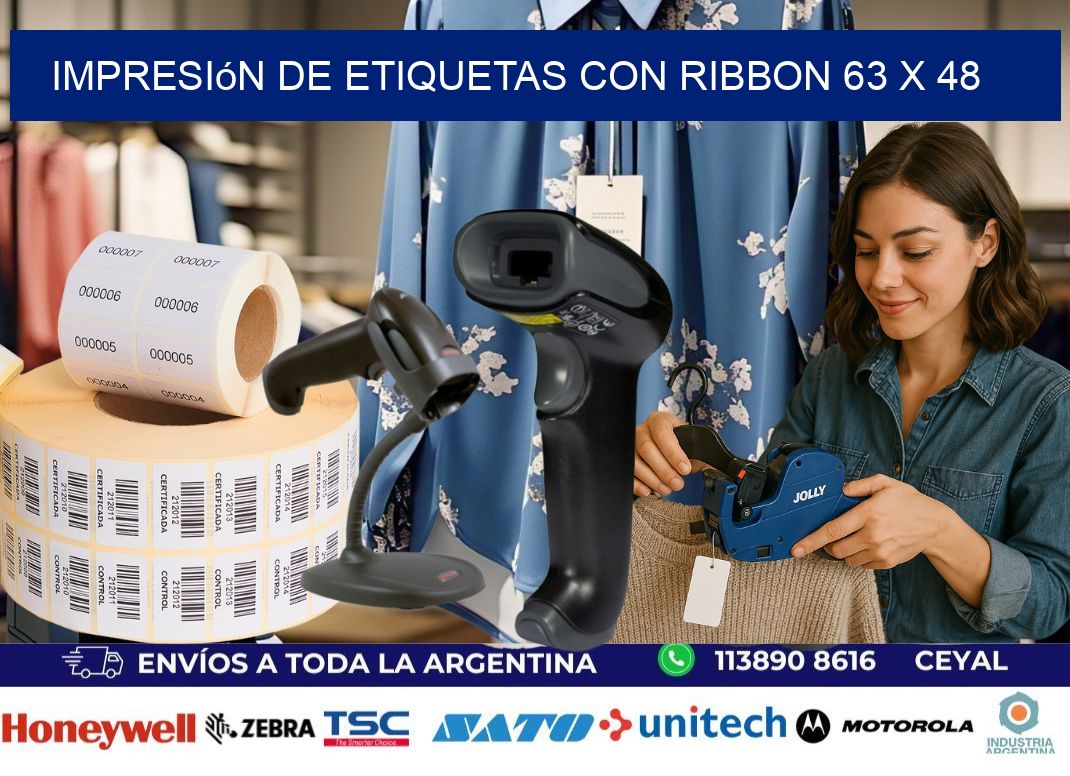 impresión de etiquetas con ribbon 63 x 48