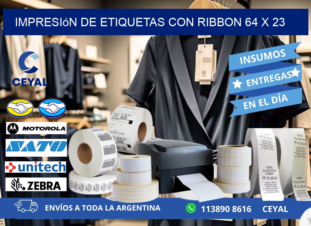impresión de etiquetas con ribbon 64 x 23