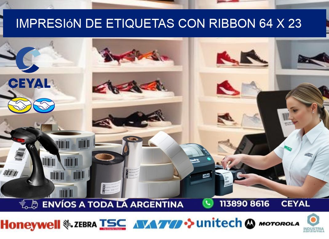 impresión de etiquetas con ribbon 64 x 23