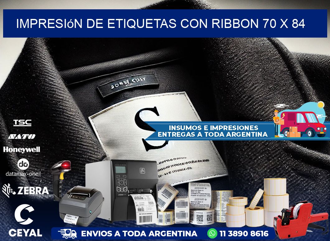 impresión de etiquetas con ribbon 70 x 84