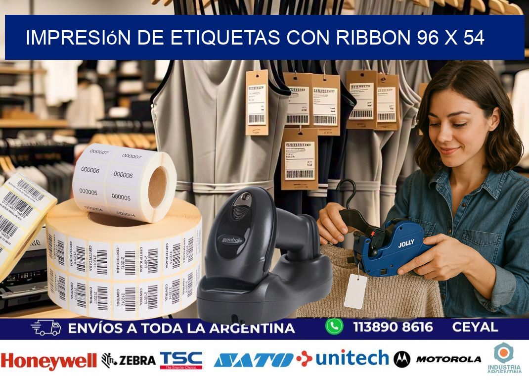 impresión de etiquetas con ribbon 96 x 54