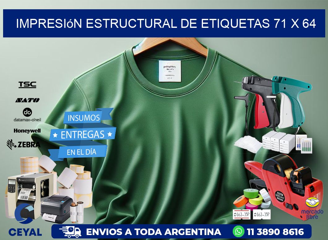 impresión estructural de etiquetas 71 x 64