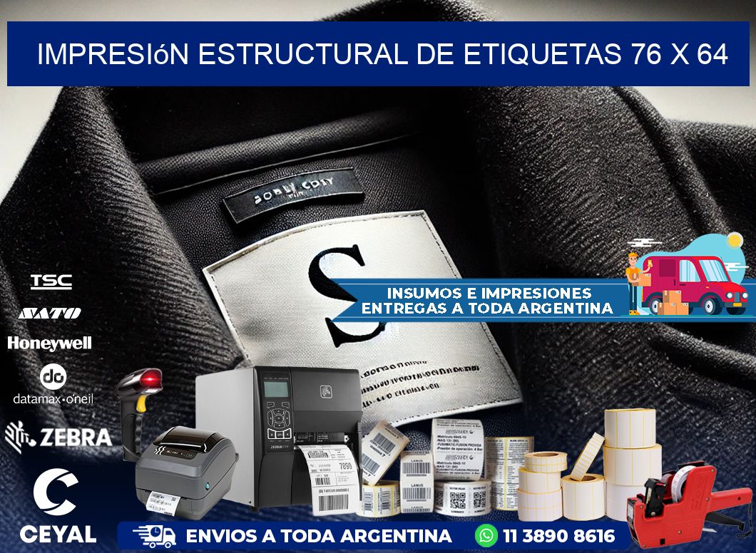 impresión estructural de etiquetas 76 x 64