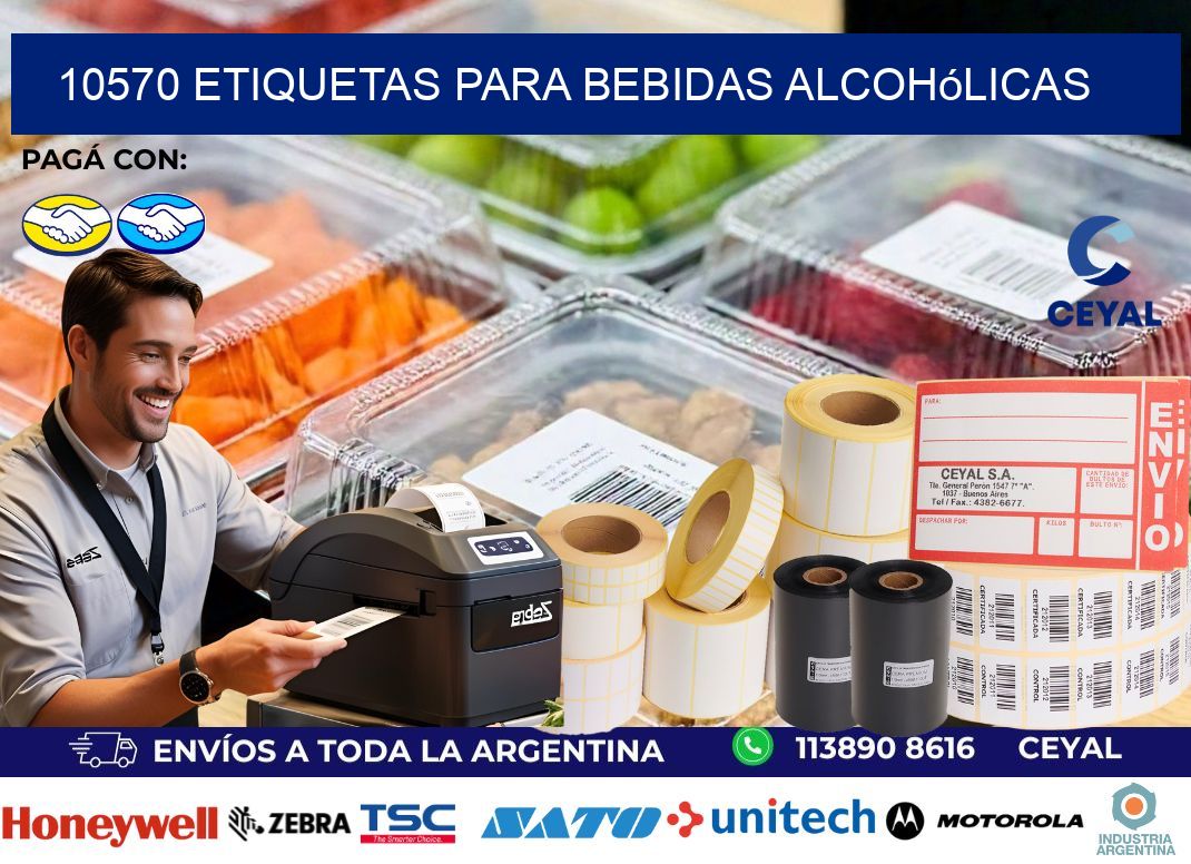 10570 Etiquetas para bebidas alcohólicas