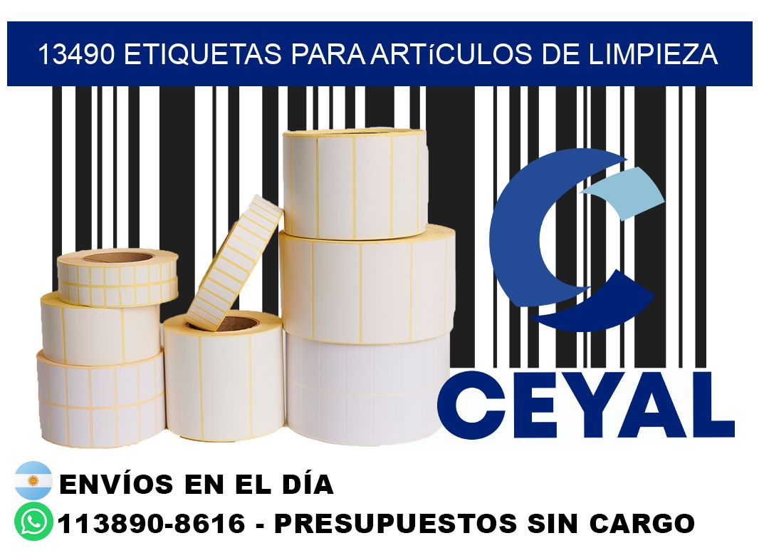 13490 Etiquetas para artículos de limpieza