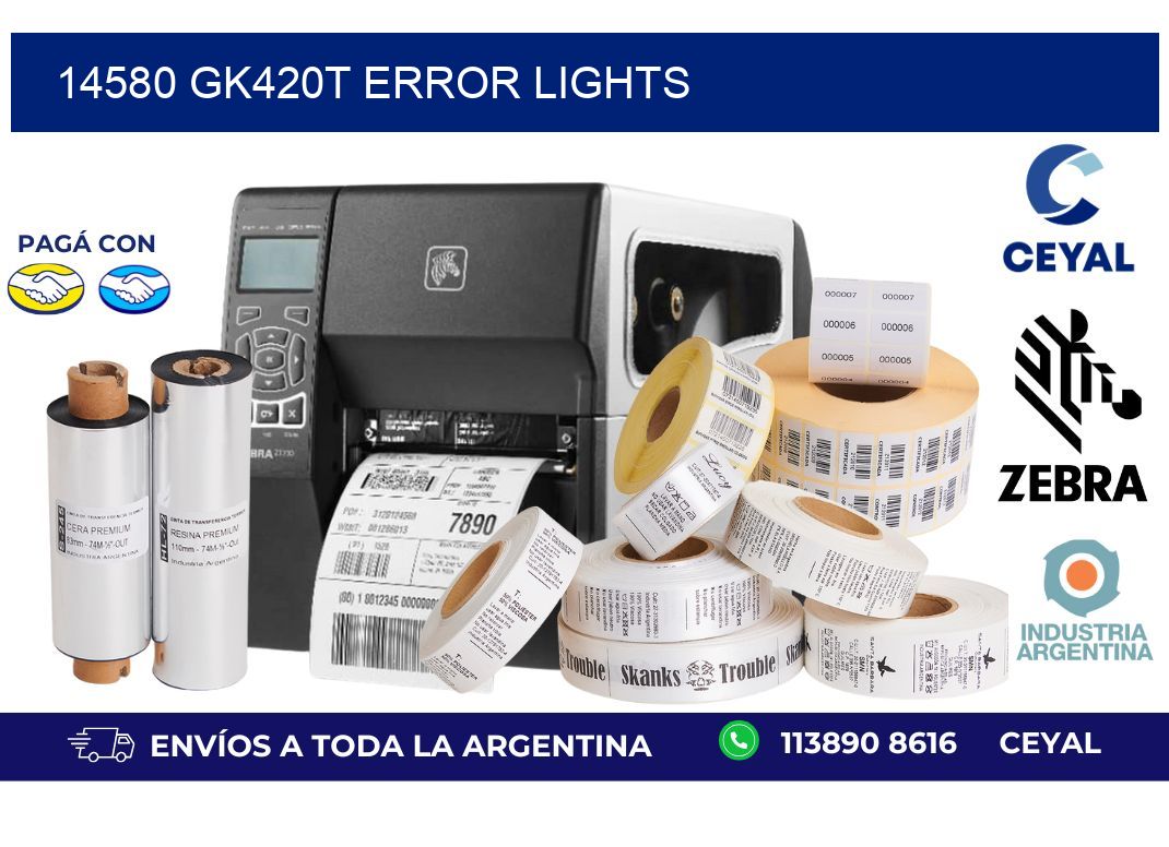 14580 GK420T error lights