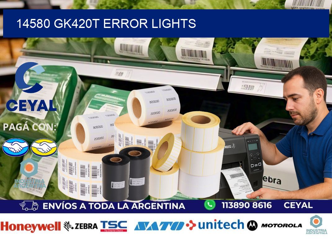 14580 GK420T error lights