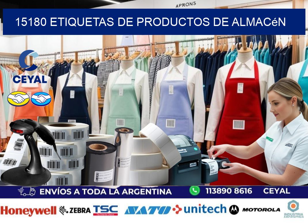 15180 Etiquetas de productos de almacén