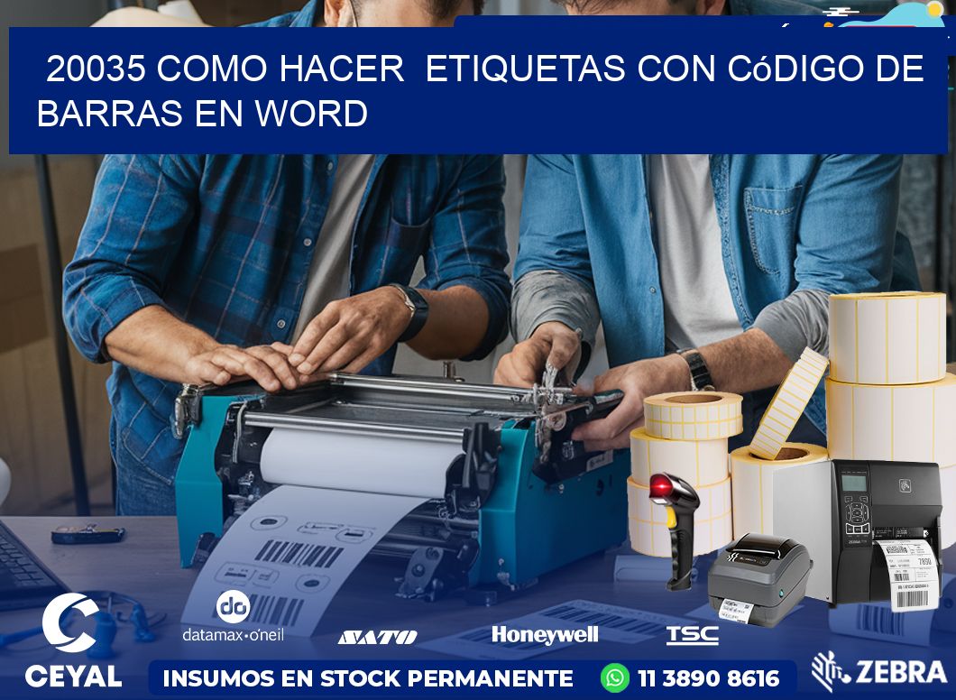 20035 Como hacer  etiquetas con código de barras en Word