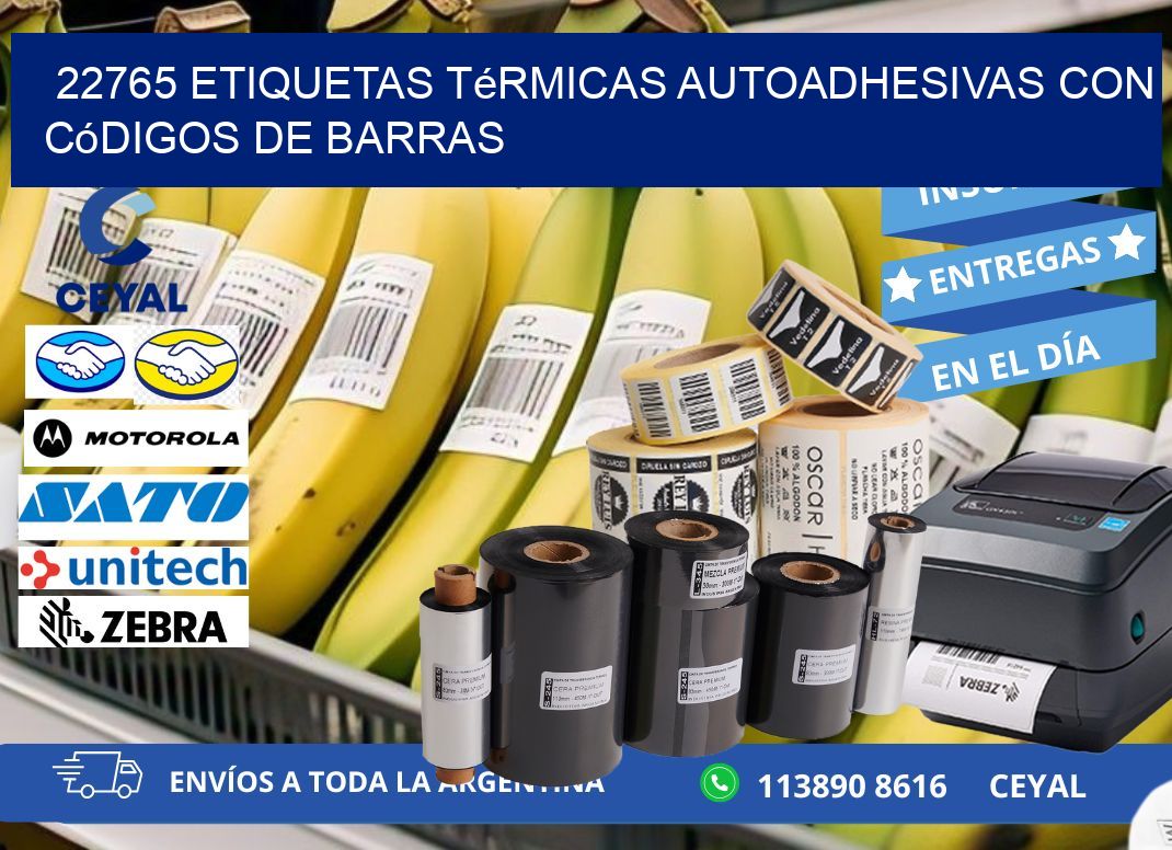 22765 Etiquetas térmicas autoadhesivas con códigos de barras