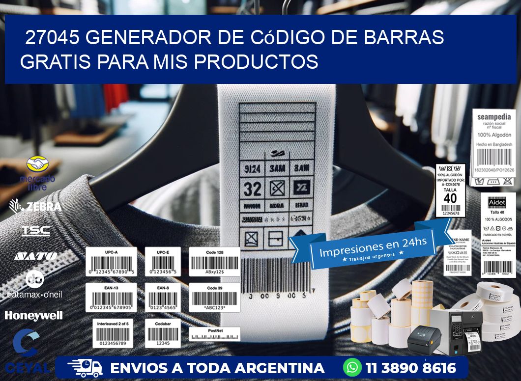 27045 Generador de código de barras gratis para mis productos