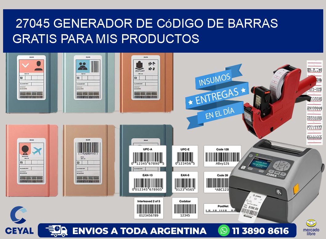 27045 Generador de código de barras gratis para mis productos