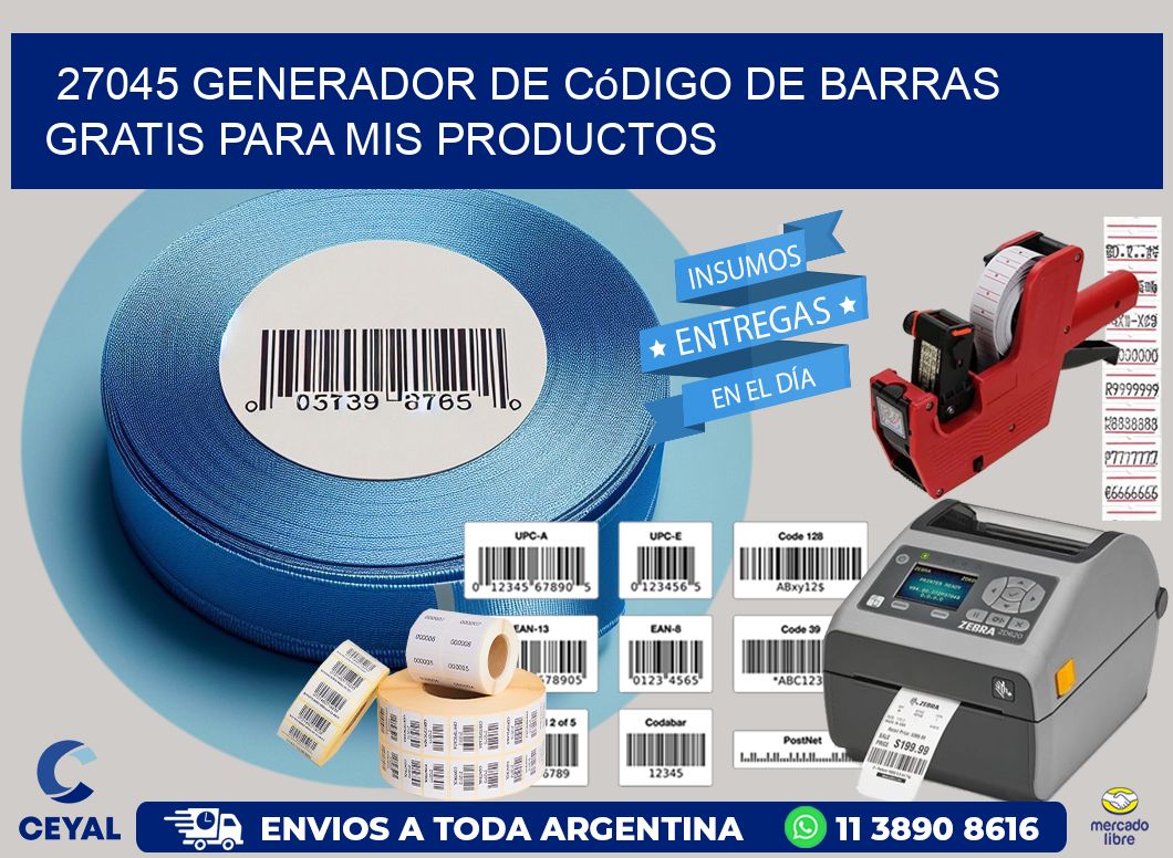 27045 Generador de código de barras gratis para mis productos