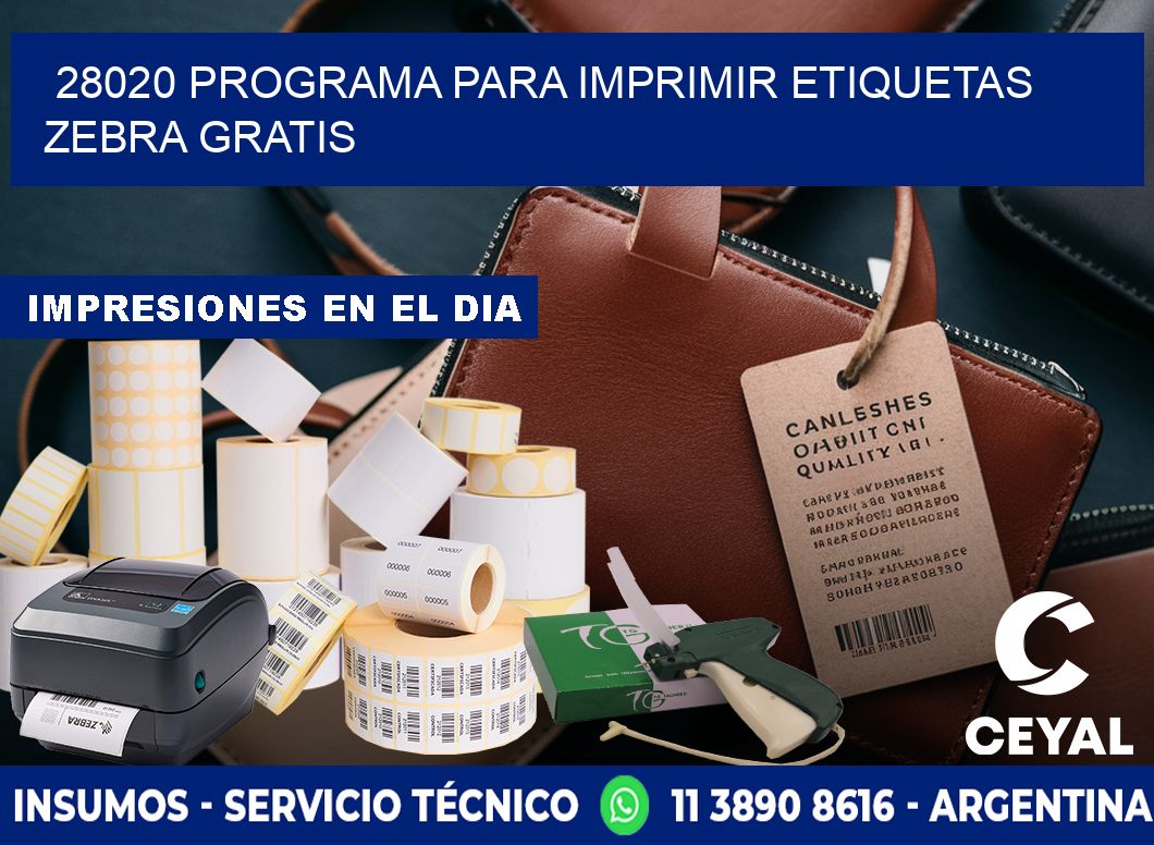 28020 Programa para imprimir etiquetas Zebra gratis