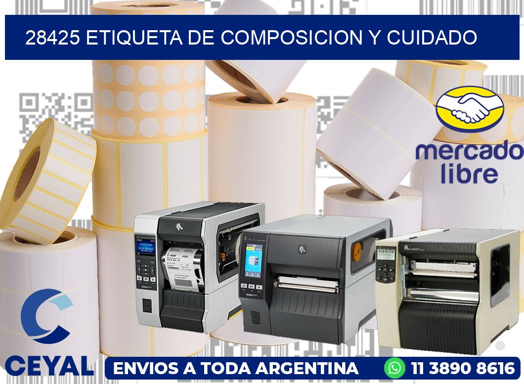 28425 etiqueta de composicion y cuidado