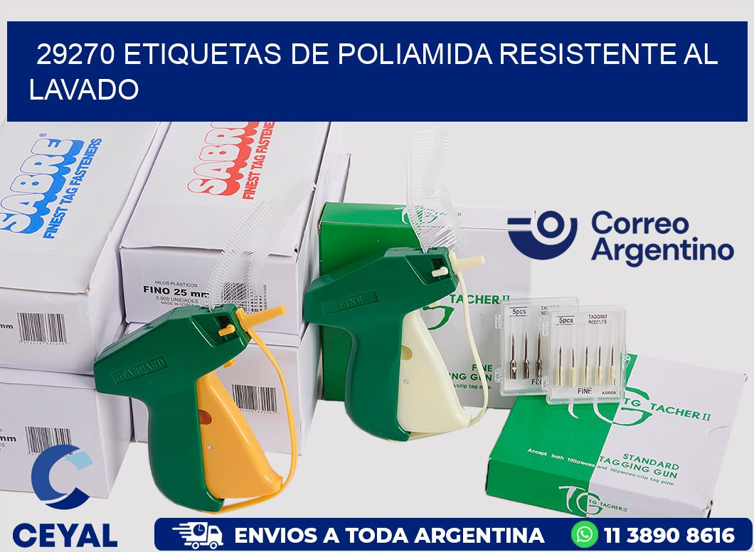 29270 Etiquetas de poliamida resistente al lavado