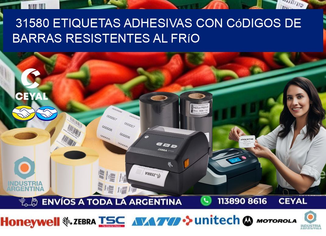 31580 Etiquetas adhesivas con códigos de barras resistentes al frío