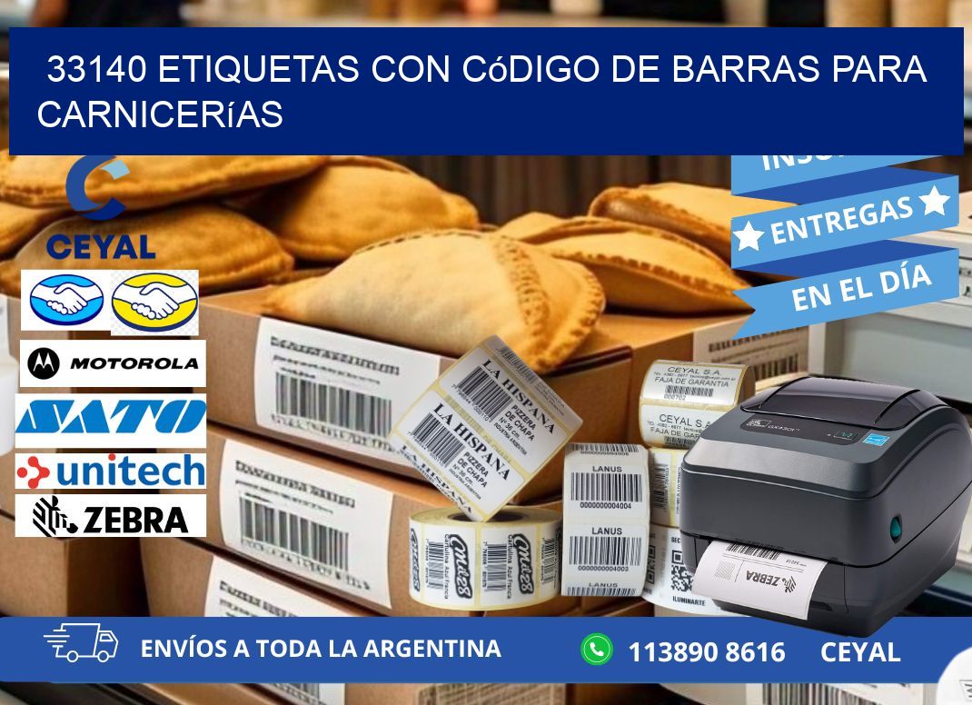 33140 etiquetas con código de barras para carnicerías