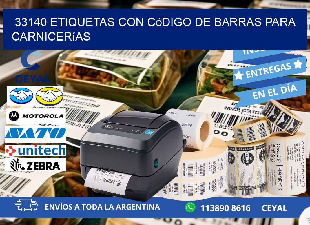 33140 etiquetas con código de barras para carnicerías