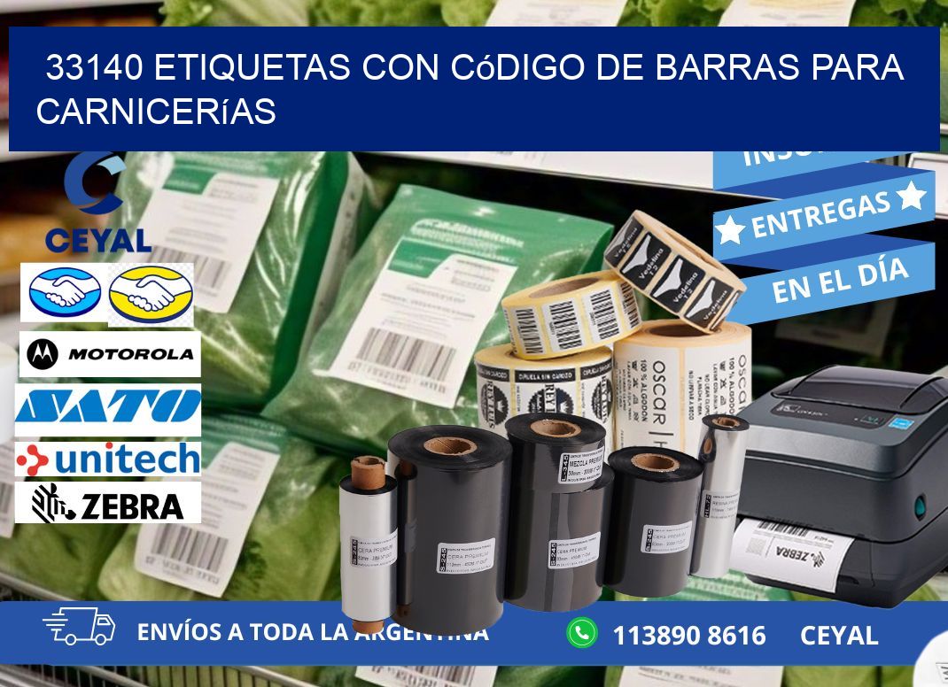 33140 etiquetas con código de barras para carnicerías