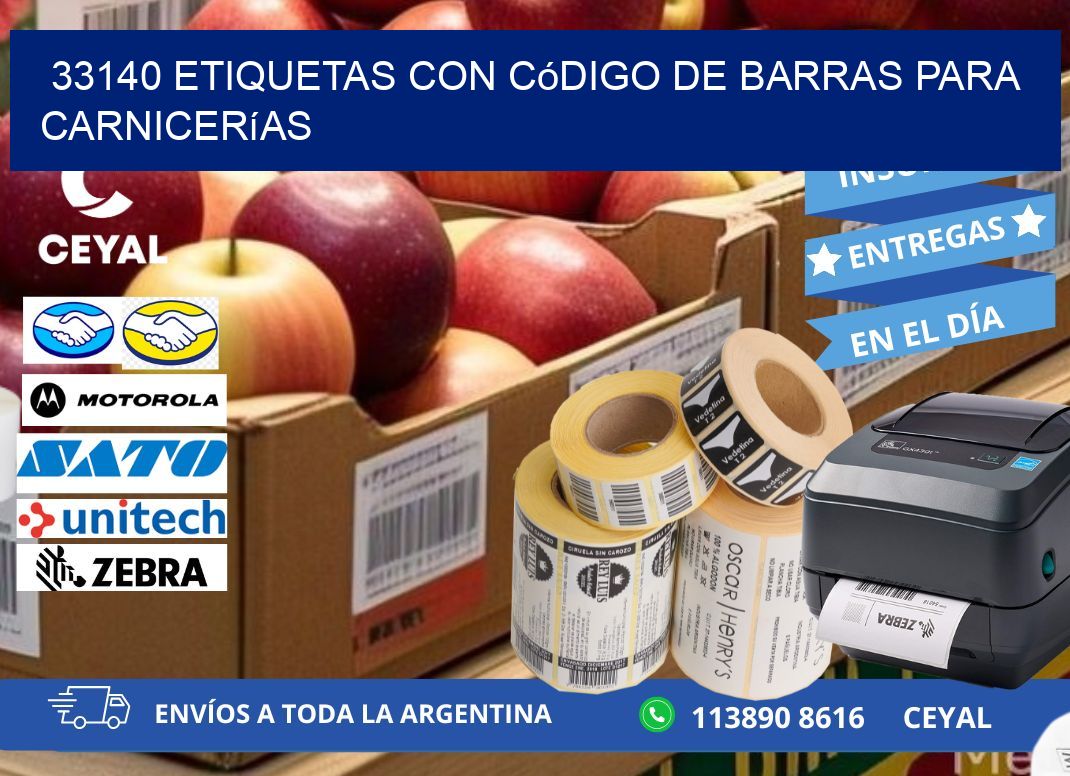 33140 etiquetas con código de barras para carnicerías
