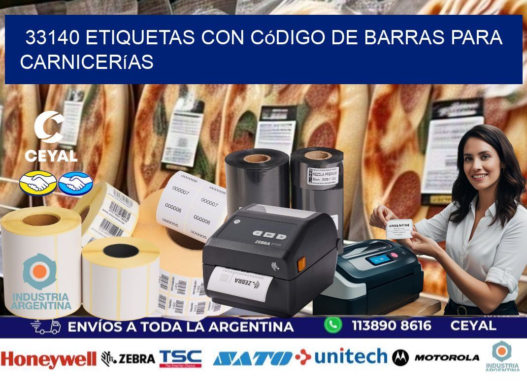 33140 etiquetas con código de barras para carnicerías