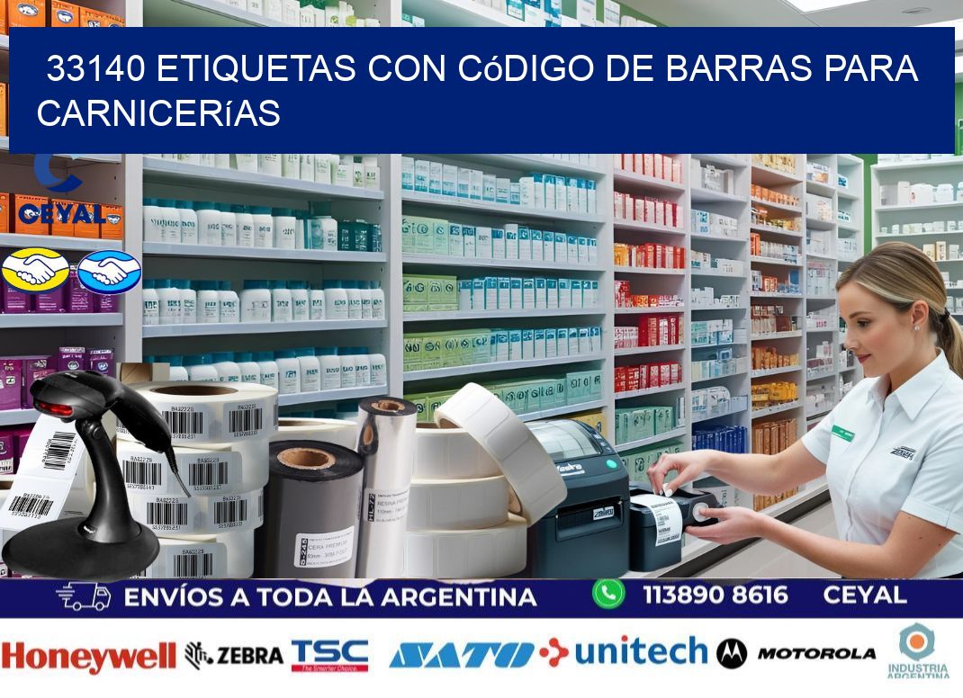33140 etiquetas con código de barras para carnicerías