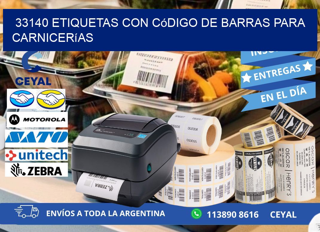 33140 etiquetas con código de barras para carnicerías