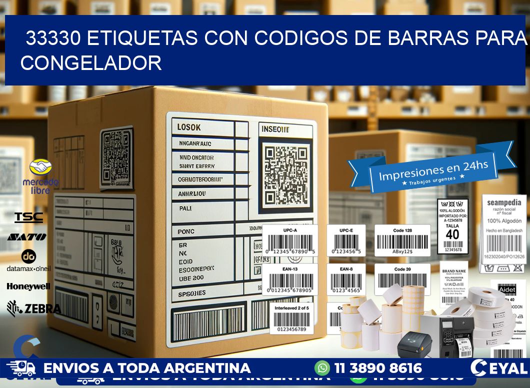 33330 Etiquetas con codigos de barras para congelador