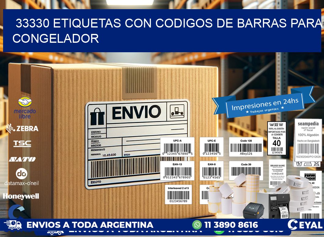 33330 Etiquetas con codigos de barras para congelador