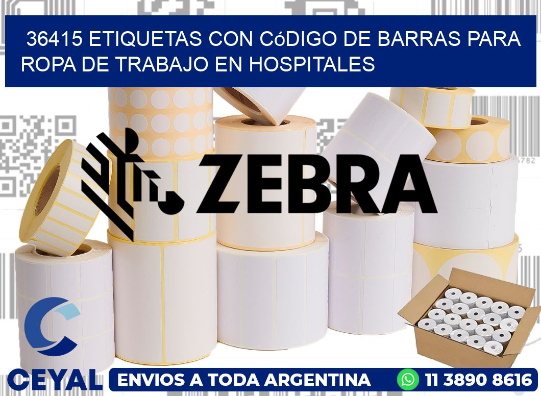 36415 Etiquetas con código de barras para ropa de trabajo en hospitales