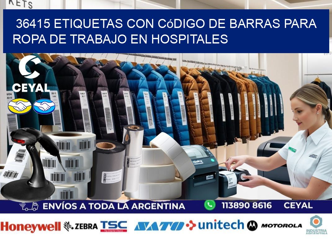 36415 Etiquetas con código de barras para ropa de trabajo en hospitales